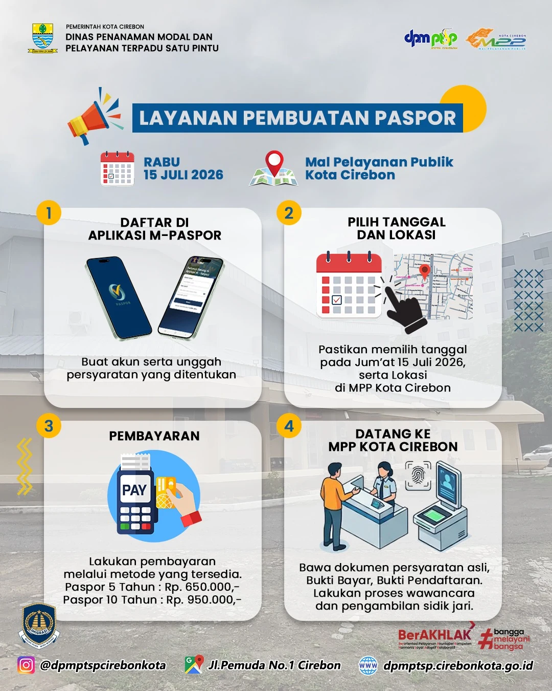 Pengumuman Pembuatan Paspor di MPP Kota Cirebon